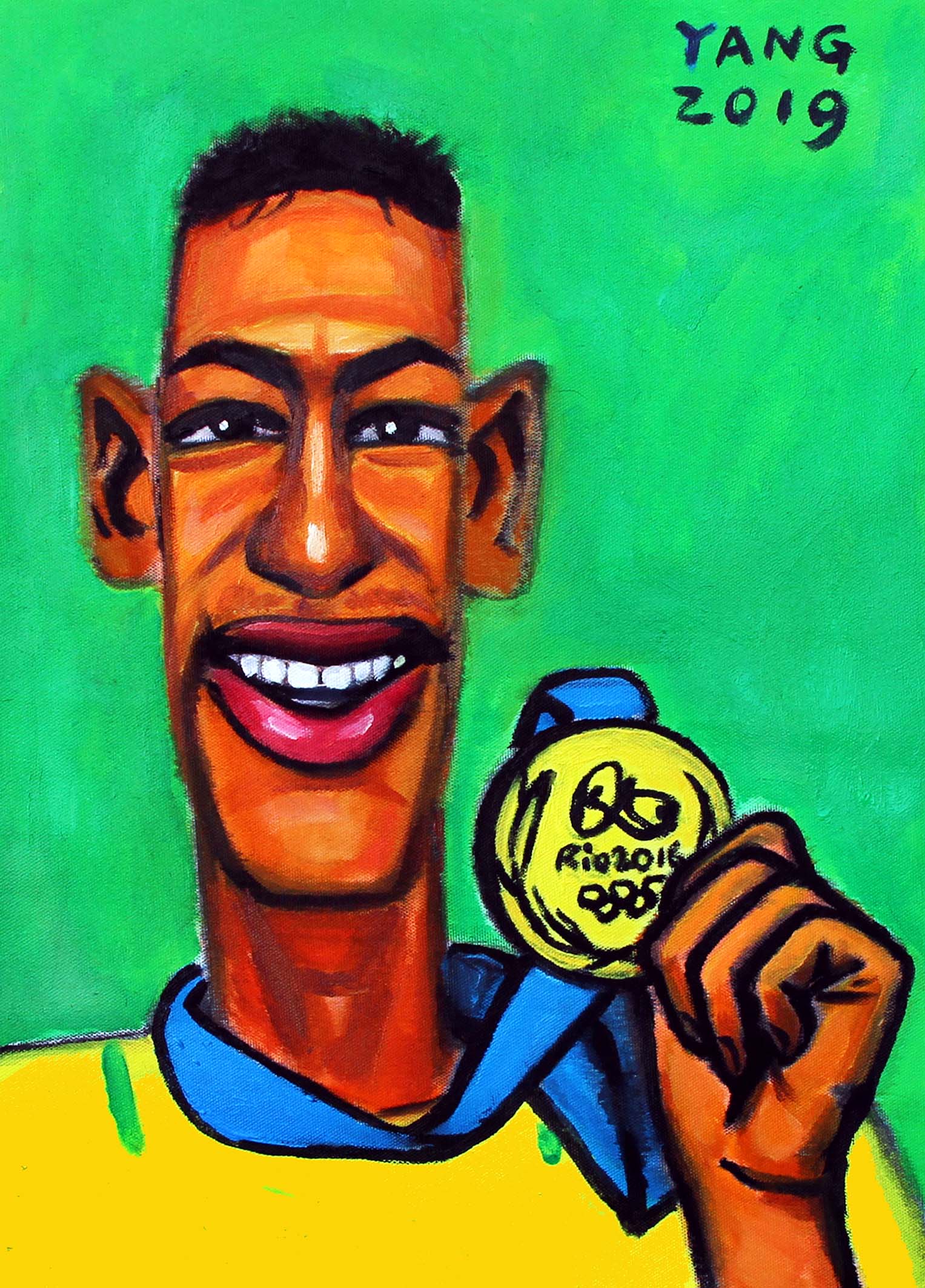 大杨漫画:《内马尔的奥运金牌》