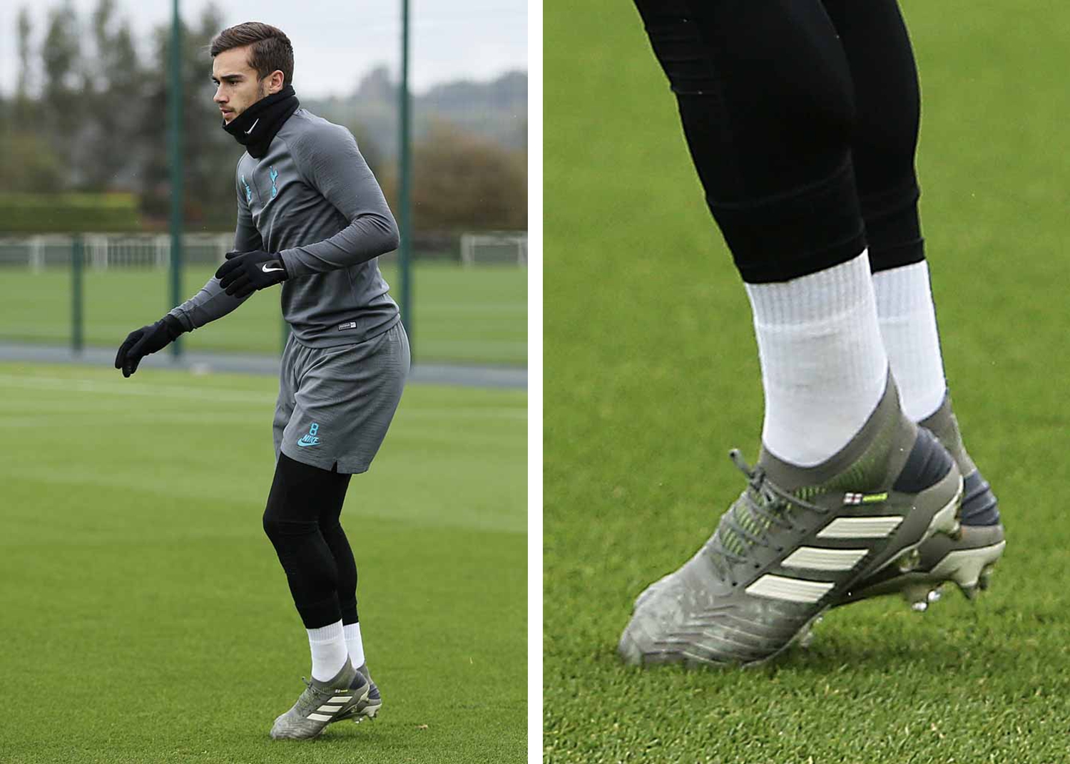 热刺众将训练上脚阿迪达斯全新足球鞋套装