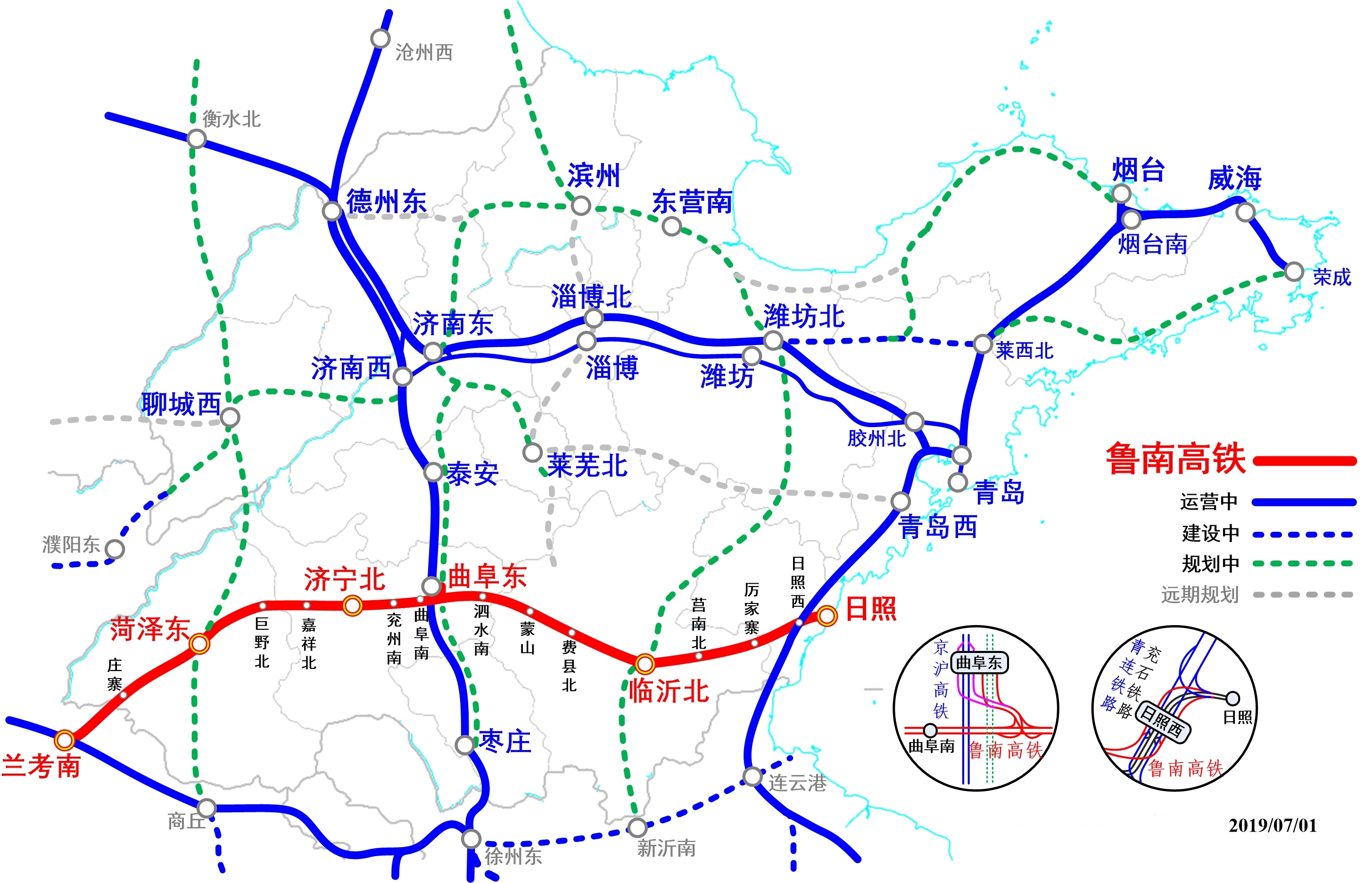 建成后可在曲阜东站直接接入京沪高铁(北向),并在菏泽东站与规划中的