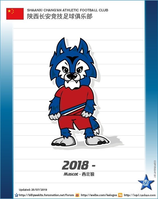体育博主陕西长安竞技选定西北狼作为球队吉祥物