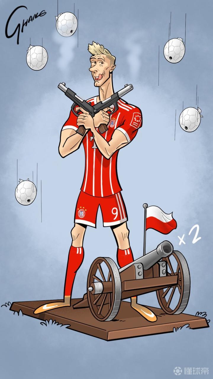 两年前画的莱万最近值得修改一下细节了