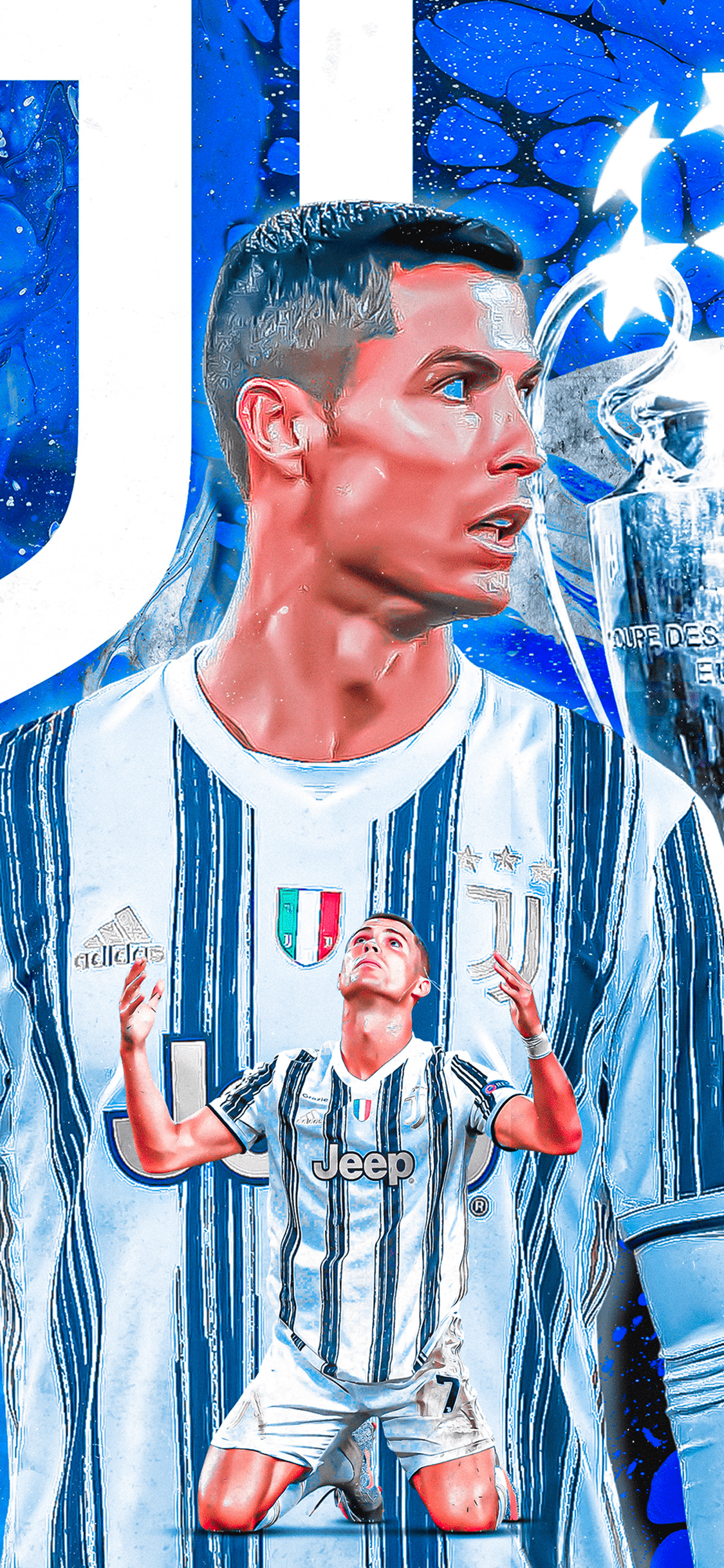 踢球侠无水印全面屏壁纸梅西和c罗