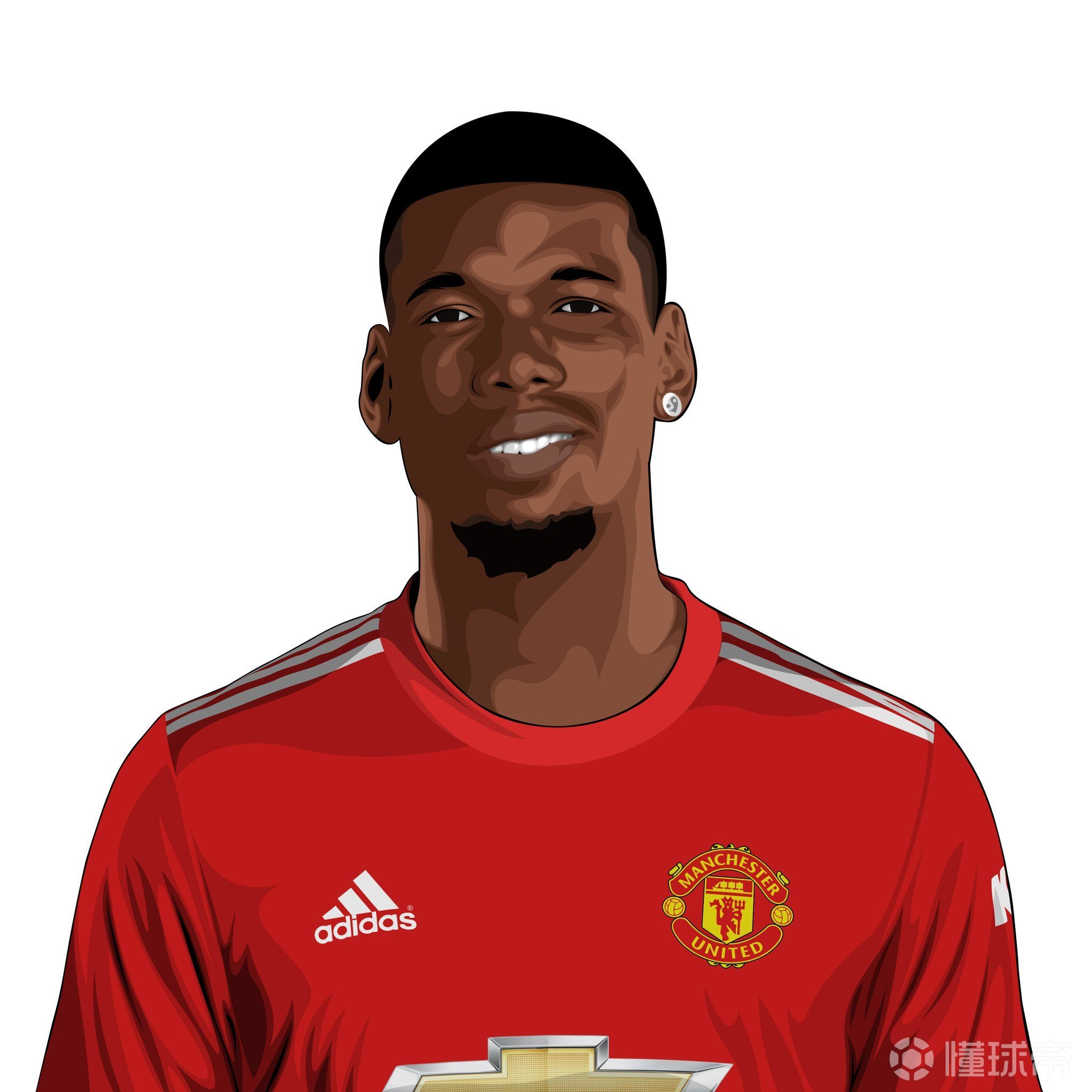 曼联球星插画适合做头像红心