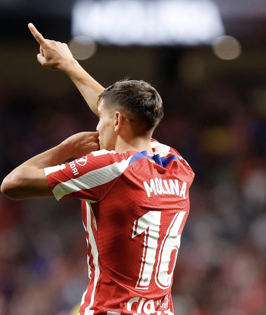 阿根廷后卫莫利纳代表马德里竞技参加的最近3场比赛