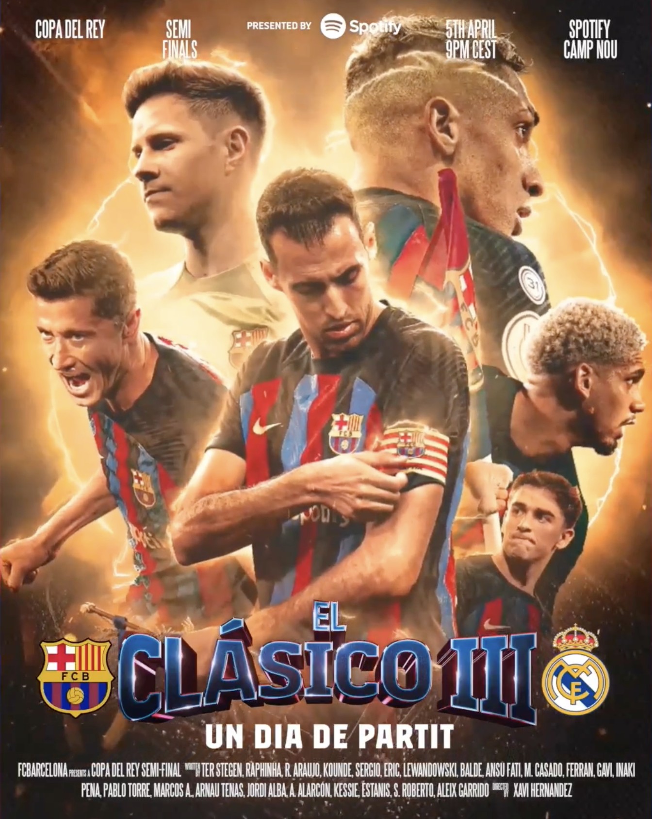 国家德比三部曲终章巴萨官方发布国王杯战皇马海报