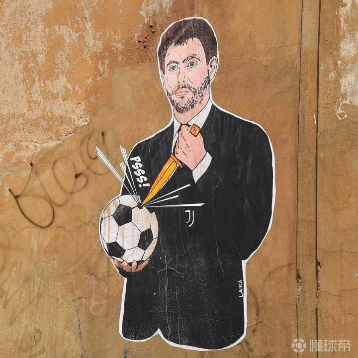 尤文图斯董事长的壁画在罗马街头的墙上67676767