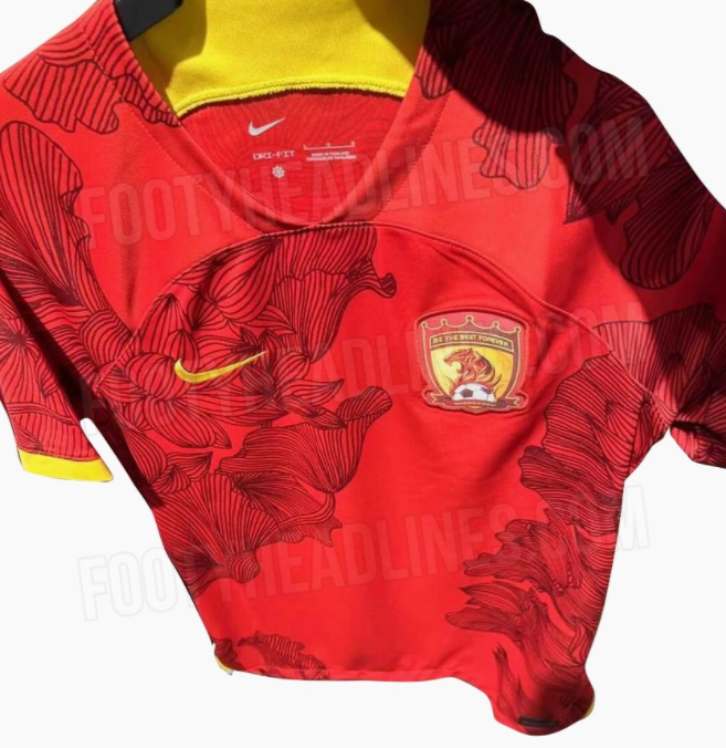 广州队2023赛季主场球衣实物曝光,本赛季中超依.|广州|耐克|懂球帝