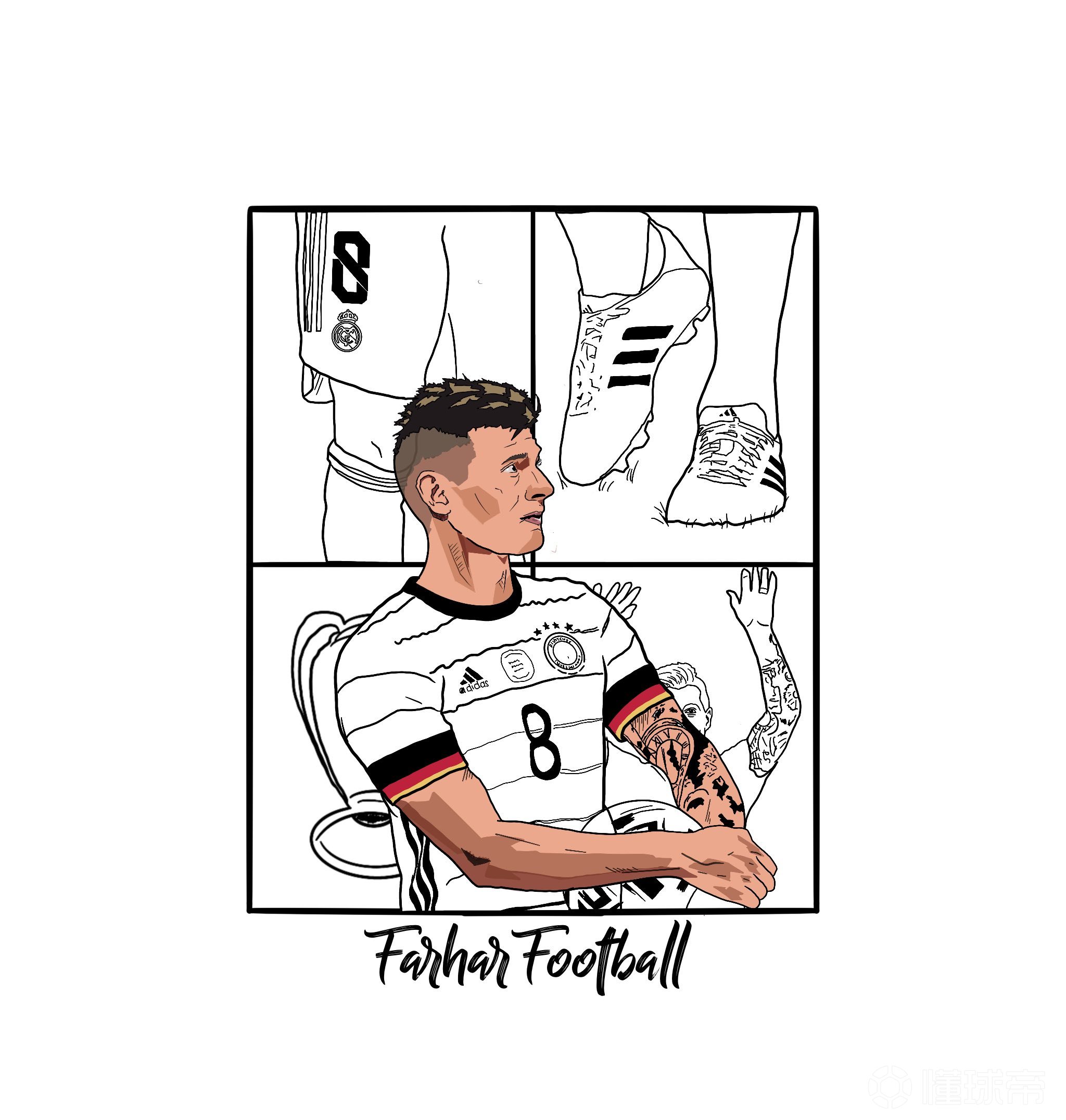 原创插画 托尼·克罗斯谁是德国足坛第一帅?