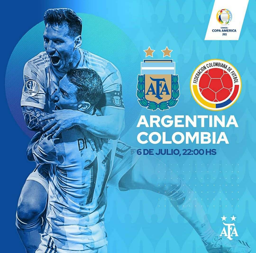 阿根廷发布美洲杯半决赛对阵哥伦比亚赛前海报海报