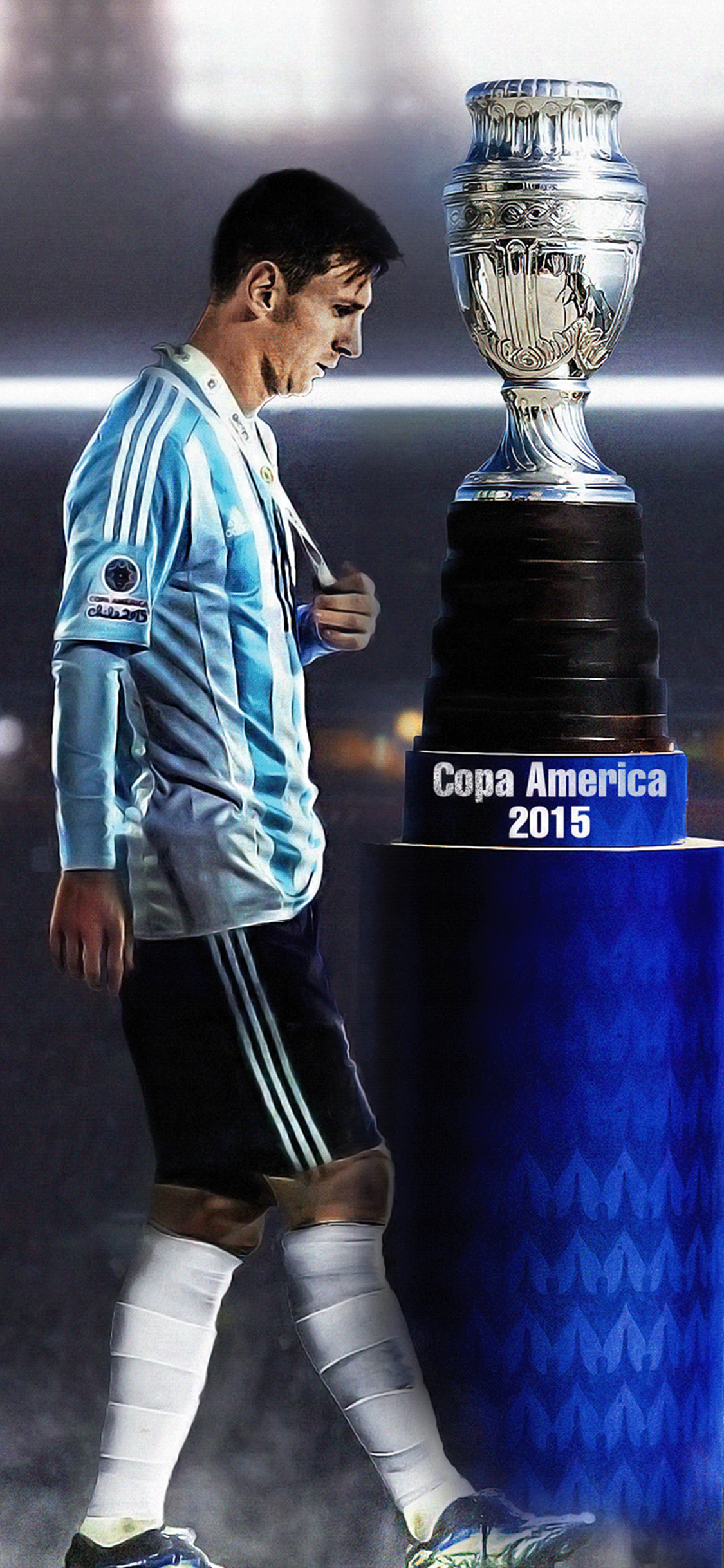 踢球侠无水印全面屏壁纸梅西国家队重要时刻手机壁纸第七期