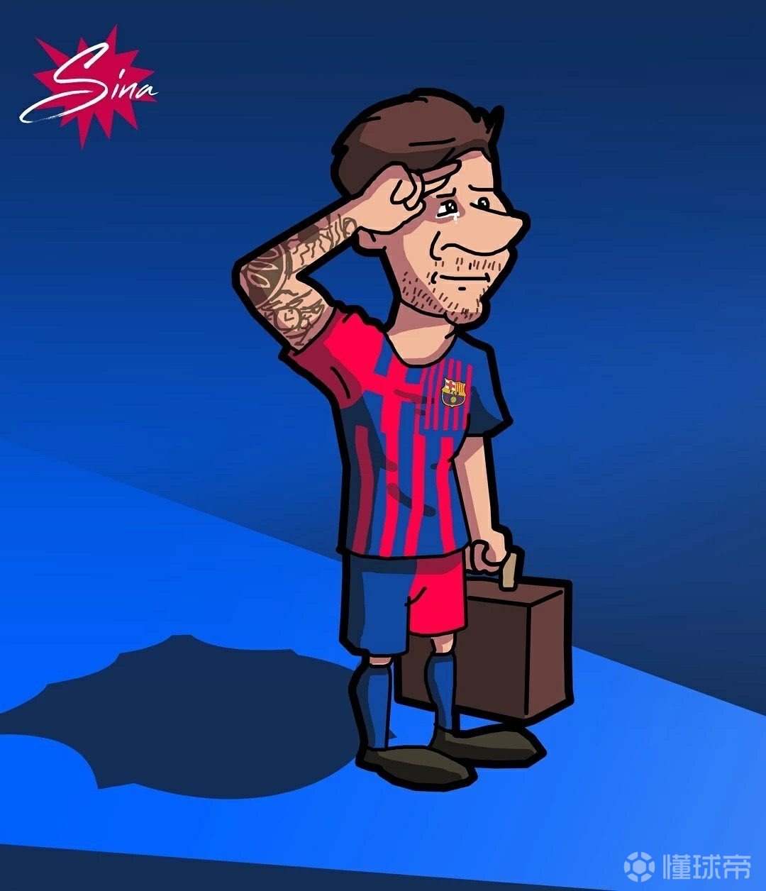 足球漫画当梅西离开巴萨你还会像以前一样爱巴萨