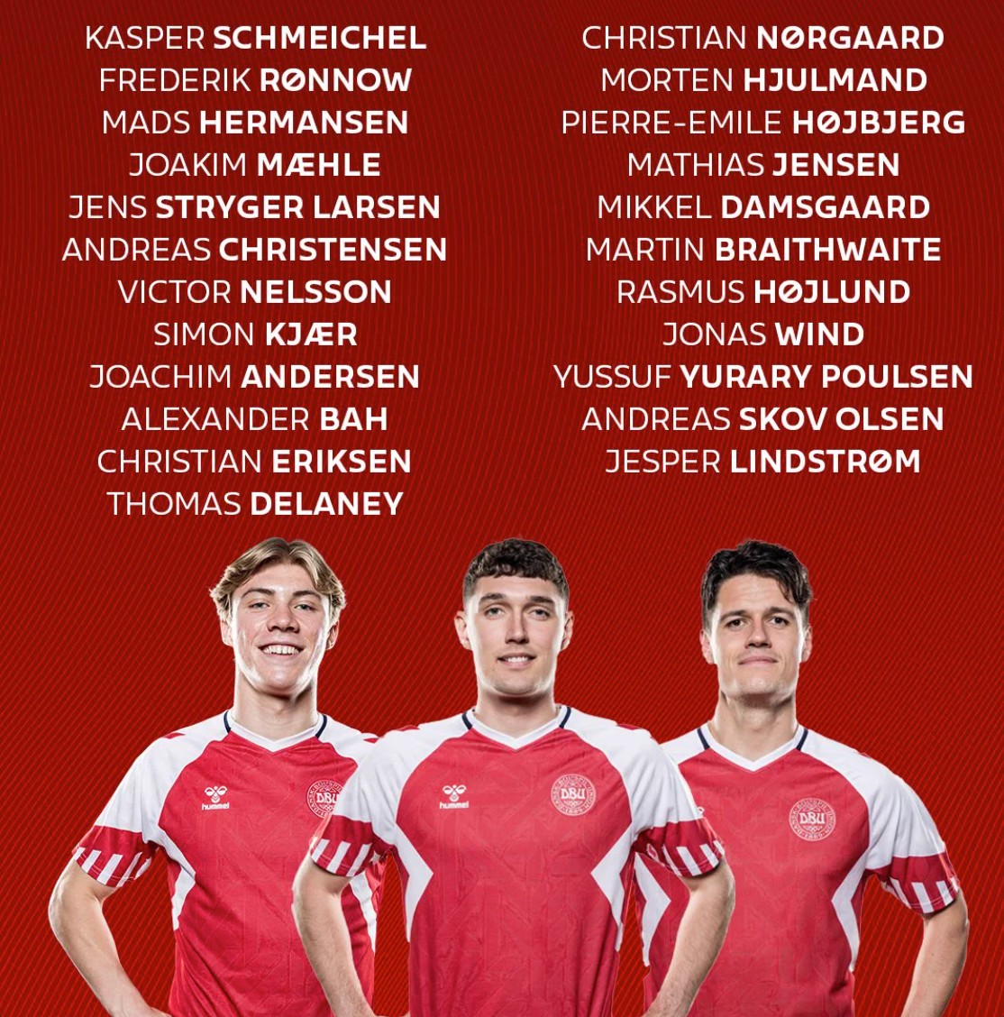 丹麦国家队新一期大名单霍伊伦埃里克森克里斯滕森入选
