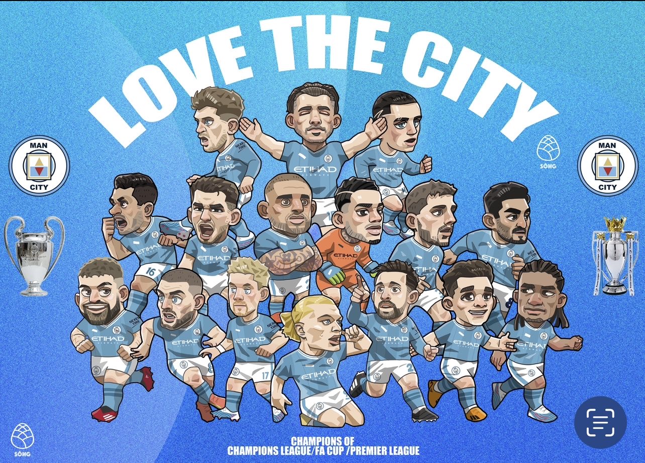 手绘曼城漫画立牌实物图到了有喜欢的城迷吗