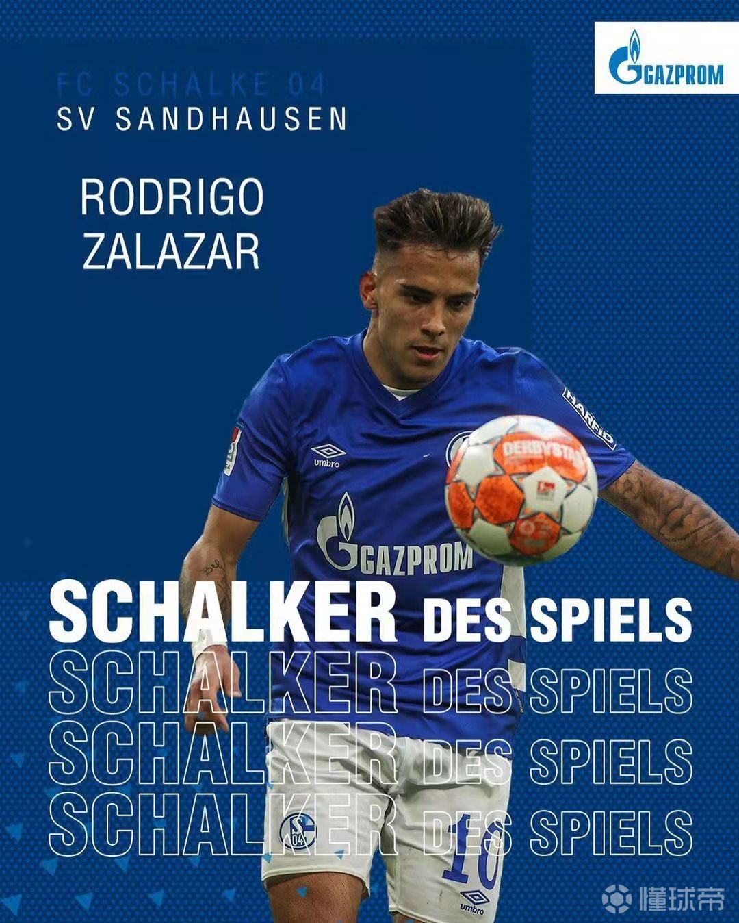 [盖村全场最佳球员]恭喜萨拉萨尔当选德乙第15轮...