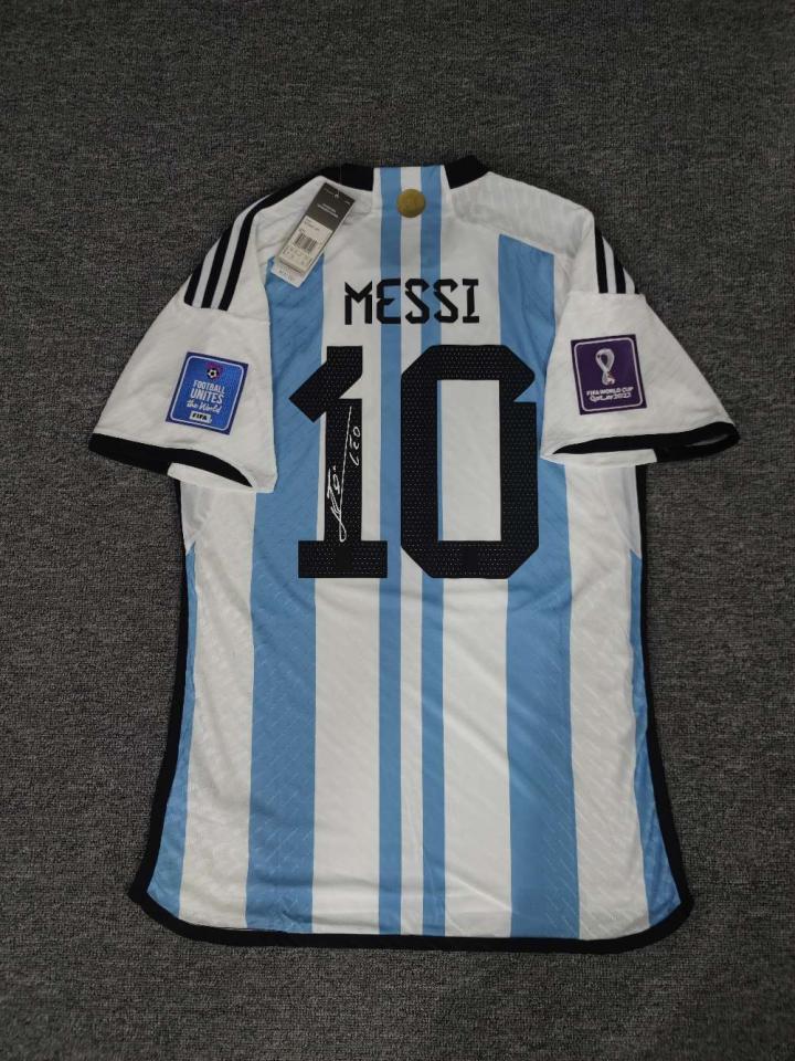 2022世界杯三星阿根廷球员版球衣亲签签名版