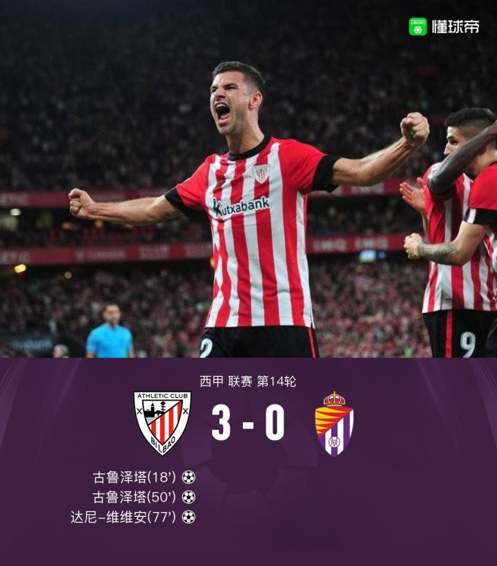 毕包30巴拉多利德古鲁泽塔梅开二度达尼维维安头槌建功