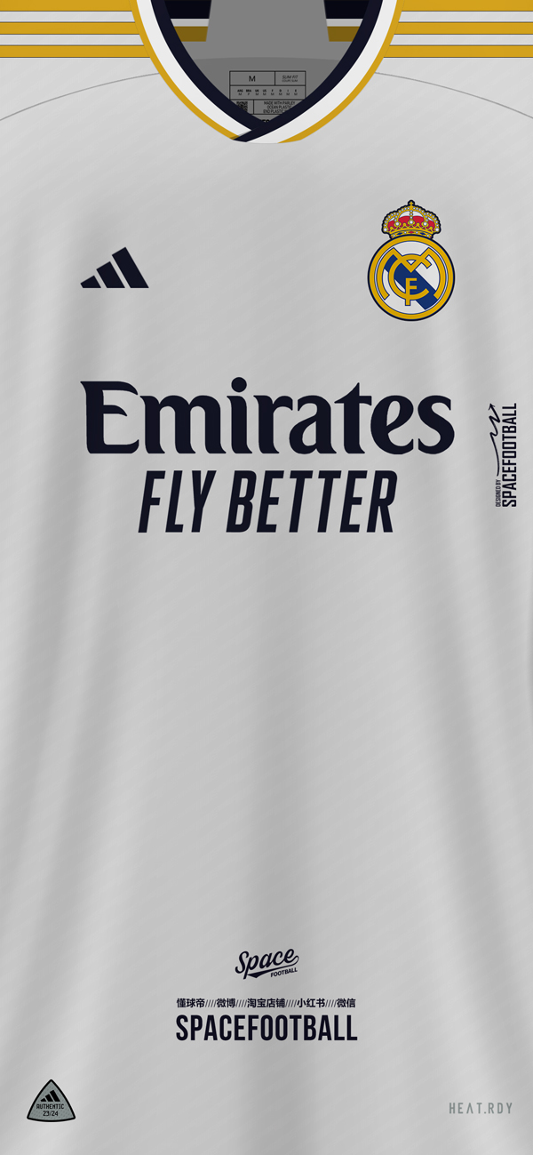 皇家马德里202324赛季主场球衣杯赛印号壁纸