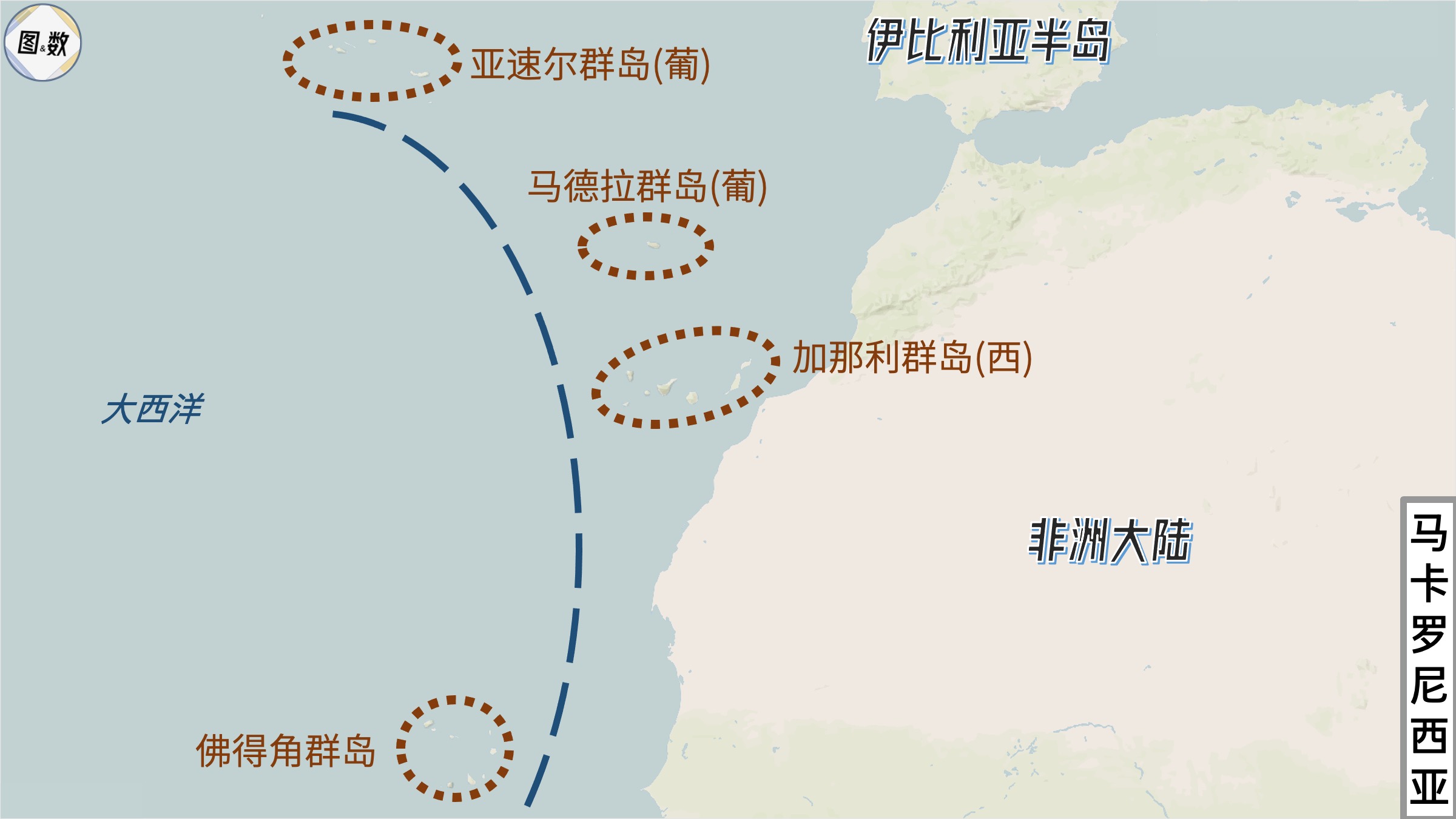 亚速尔群岛地理位置图图片