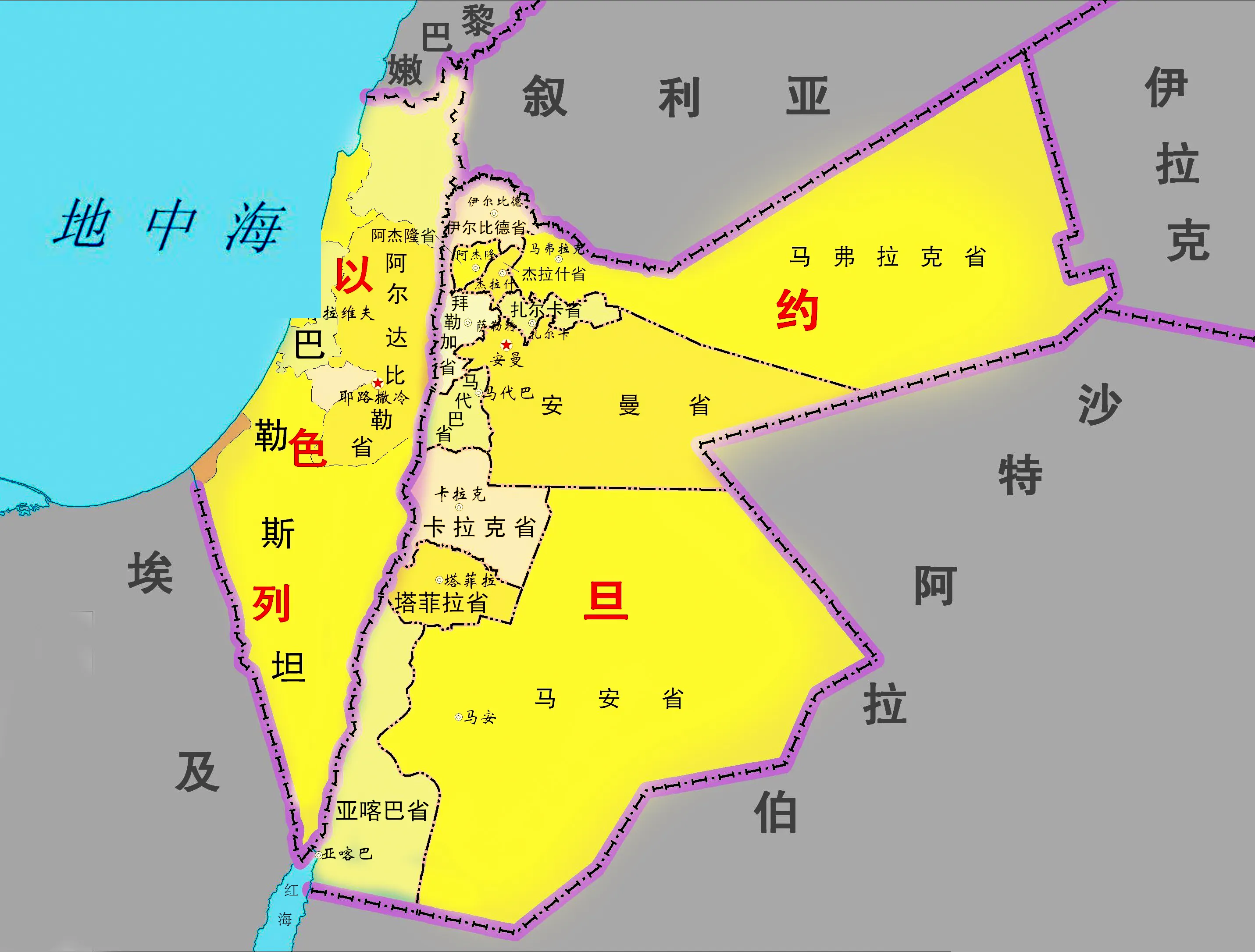 地图以色列位置图片