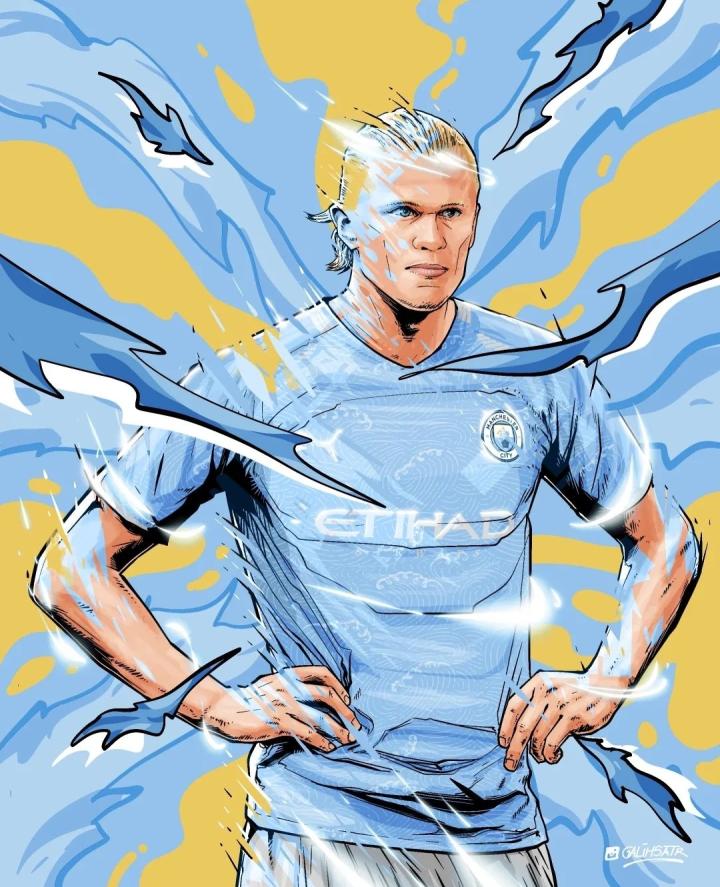 哈兰德丁丁动漫风|曼城|德布劳内|哈兰德|懂球帝