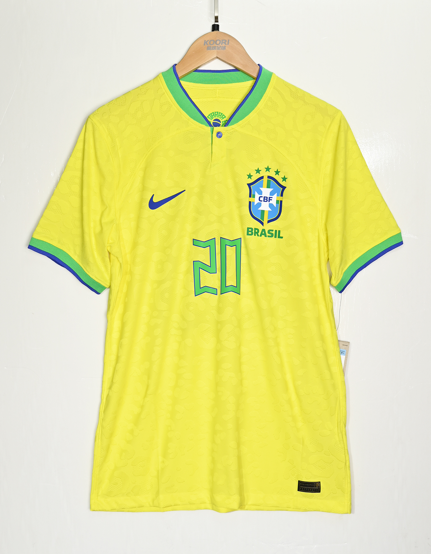 巴西利爪巴西国家队2022年世界杯主场球员版球衣