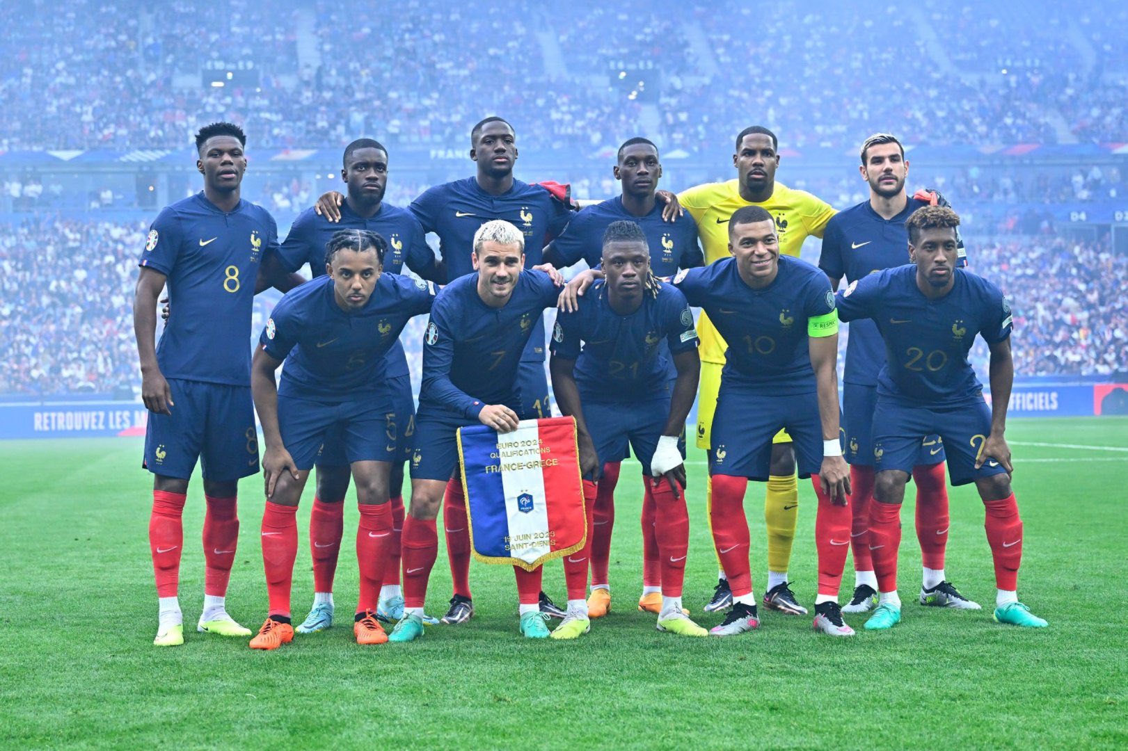 欧预赛法国10希腊楚阿梅尼首发出场并打满全