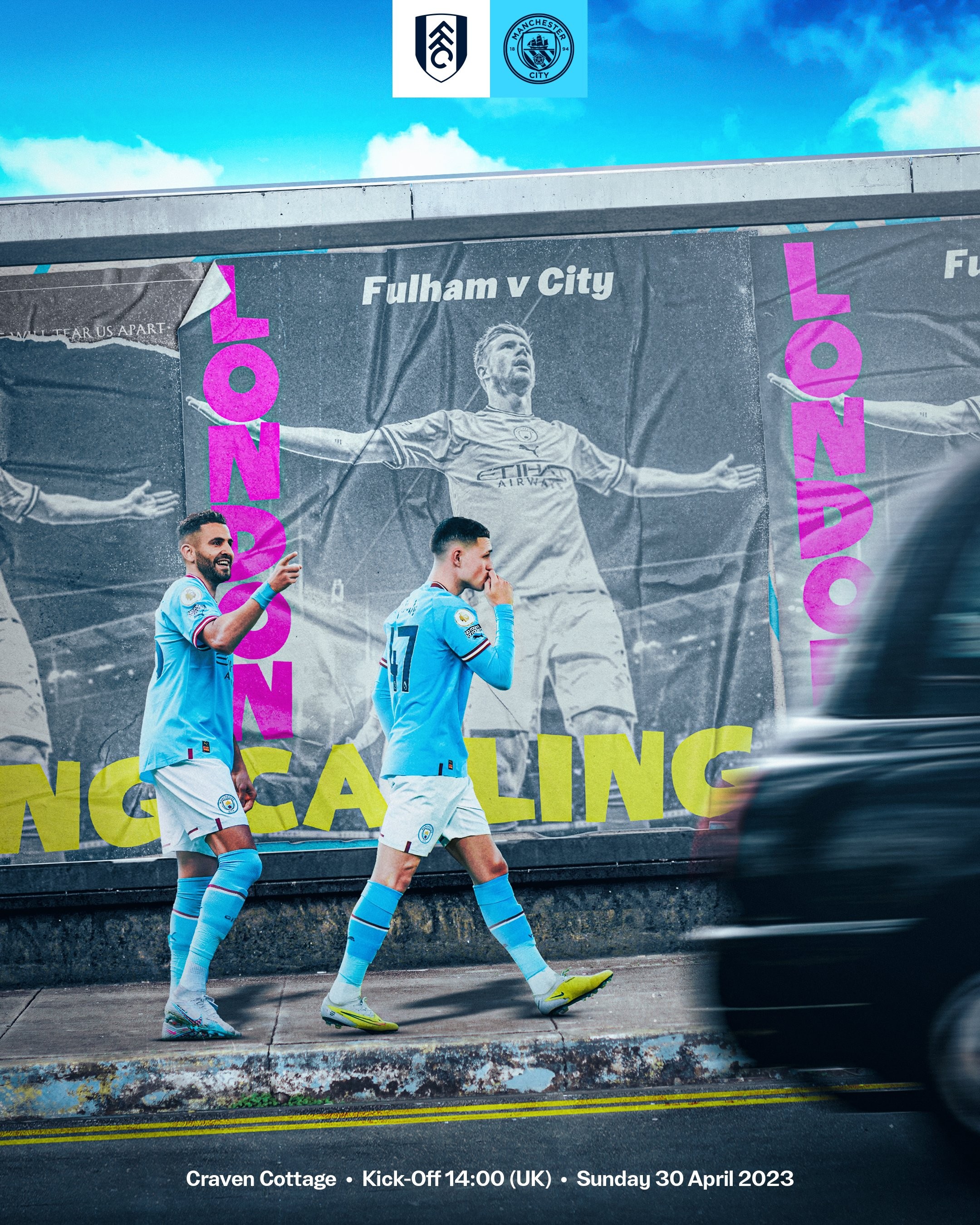 赢球即登顶曼城官方发布客战富勒姆海报福登领衔出镜