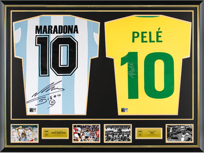 icons补货发售马拉多纳贝利国家队双窗签名球衣