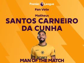 马特乌斯-库尼亚荣膺英超最佳球员