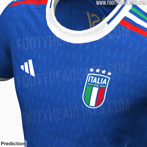 意大利2024年主场球衣预测图亮点是肩膀上的三