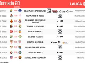 西甲第28轮：马德里竞技对巴塞罗那焦点战将于3月17日凌晨4点开战