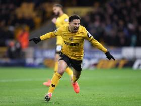 英超27轮狼队1-1战平富勒姆，塞塞尼翁与戈麦斯各入一球