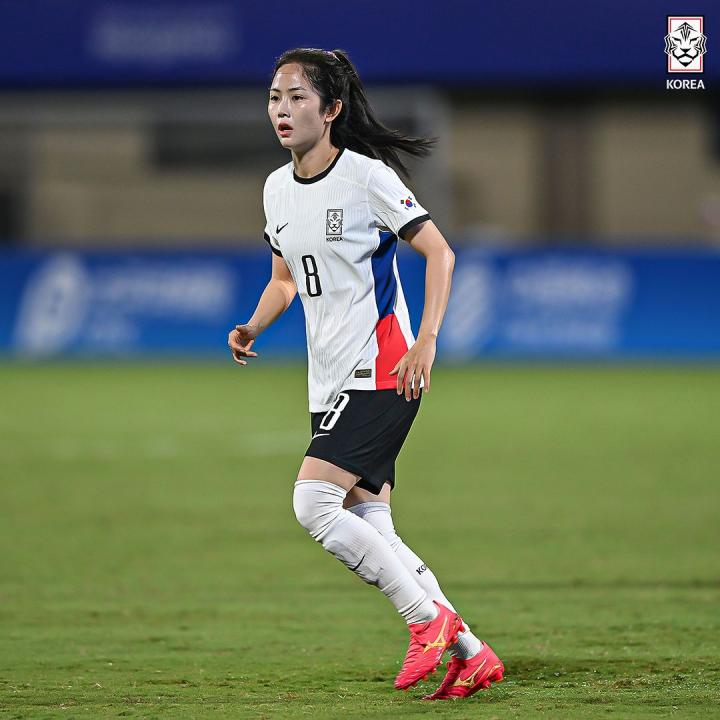 韩国女足球员崔宥莉和李玟娥