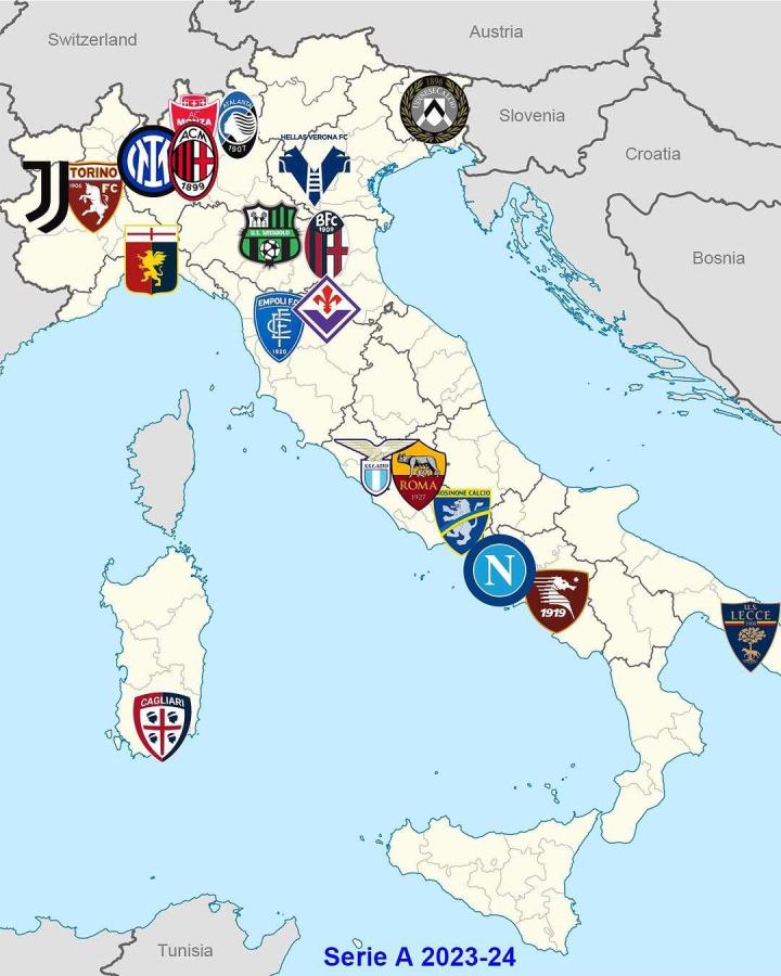 本赛季五大联赛球队分布图