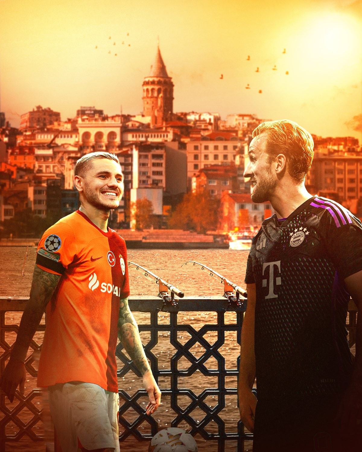 拜仁发布欧冠海报凯恩和伊卡尔迪相视而笑