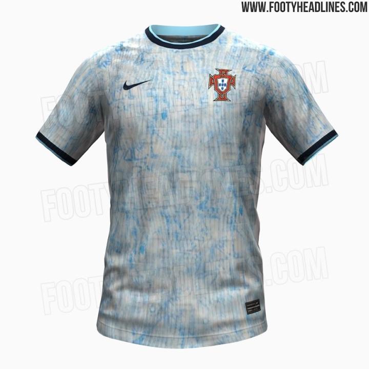 金年会体育葡萄牙2024欧洲杯客场球衣谍照：采用葡萄牙蓝彩瓷砖风格(图1)