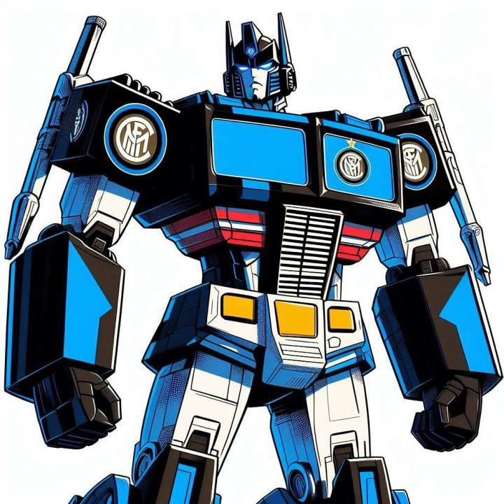国际米兰联手变形金刚,ai生成的联名系列卡通画.