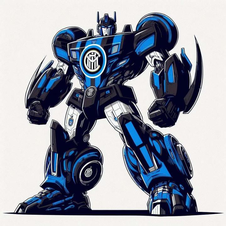 国际米兰联手变形金刚,ai生成的联名系列卡通画.