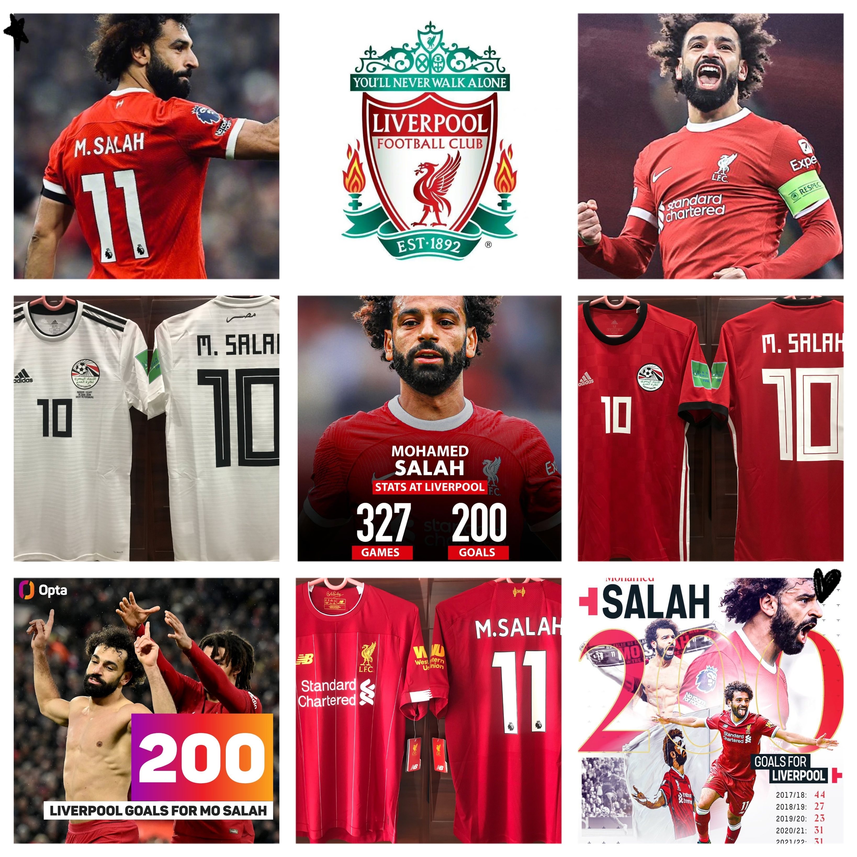 【利物浦生涯200球 萨拉赫·球衣专场】