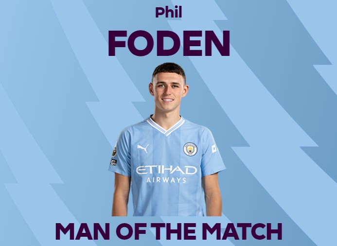 帽子戏法决定比赛福登当选布伦特福德vs曼城全场最佳