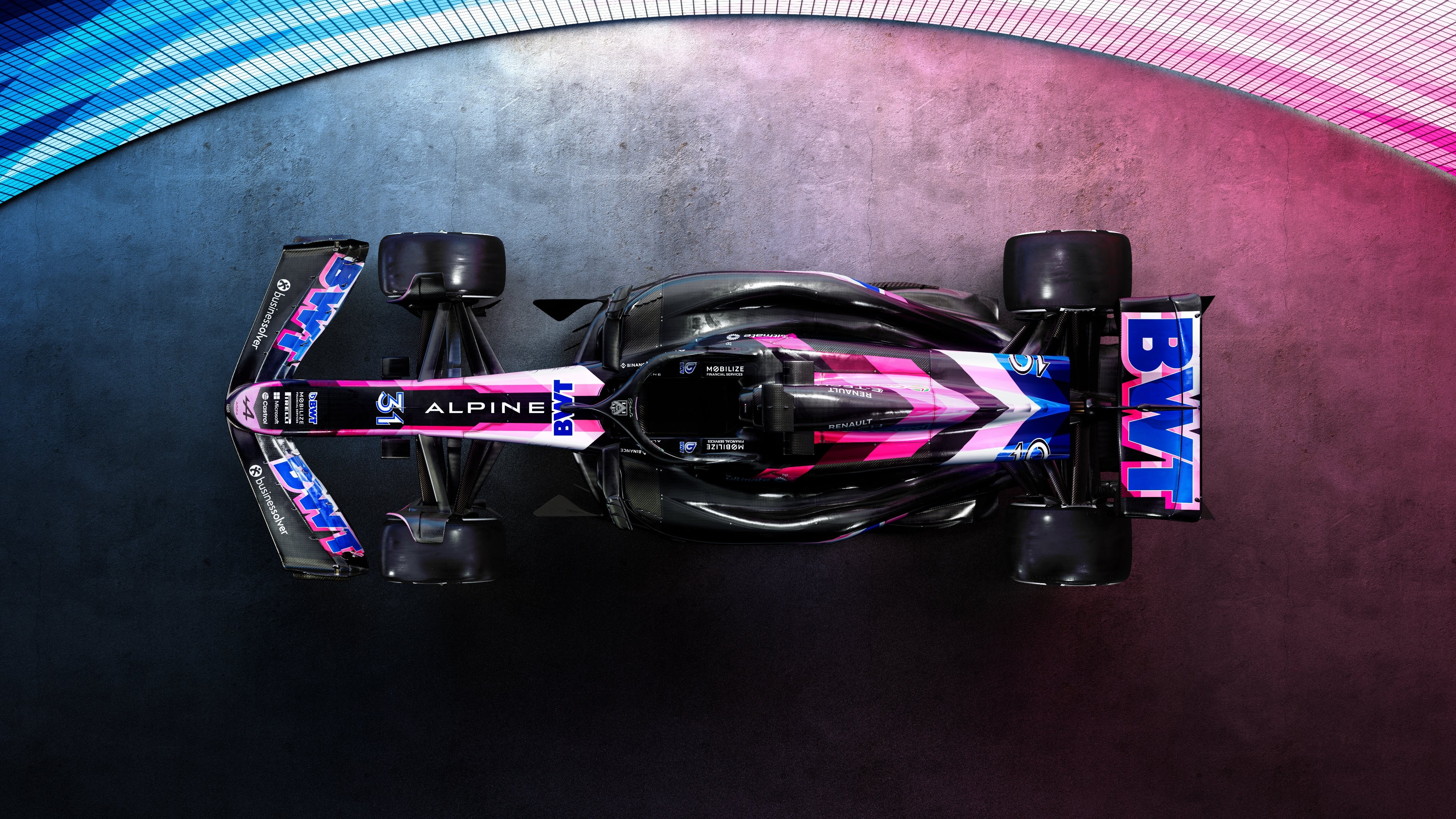 alpinef1车队发布新赛季赛车a524涂装以alpine蓝搭配粉色