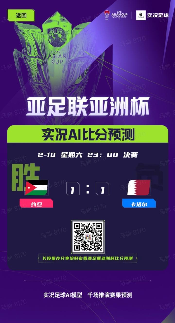 实况AI丨亚洲杯决赛：东道主卡塔尔vs黑马约旦，谁将问鼎？|约旦|卡塔尔|懂球帝