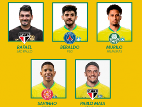 5名新生面临挑战-巴西国家队大名单首次入选球员庆祝