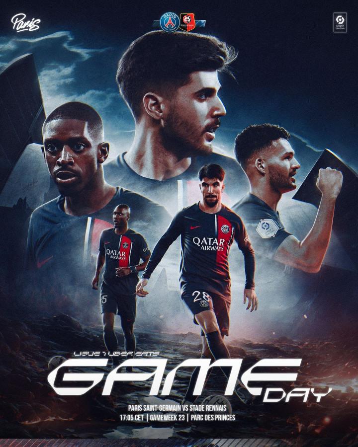 67大巴黎法甲比赛日对阵巴黎圣日耳曼vs雷恩赛事