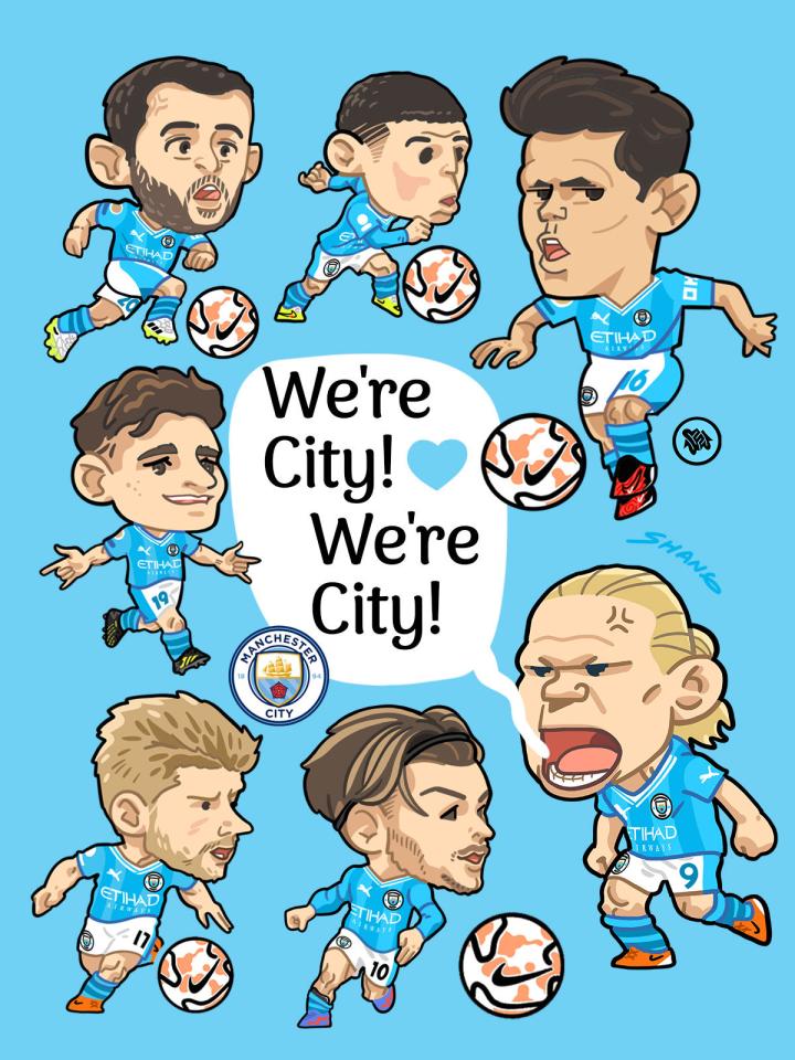 新创作了7个蓝月亮曼城的小人儿壁纸头像可自行裁