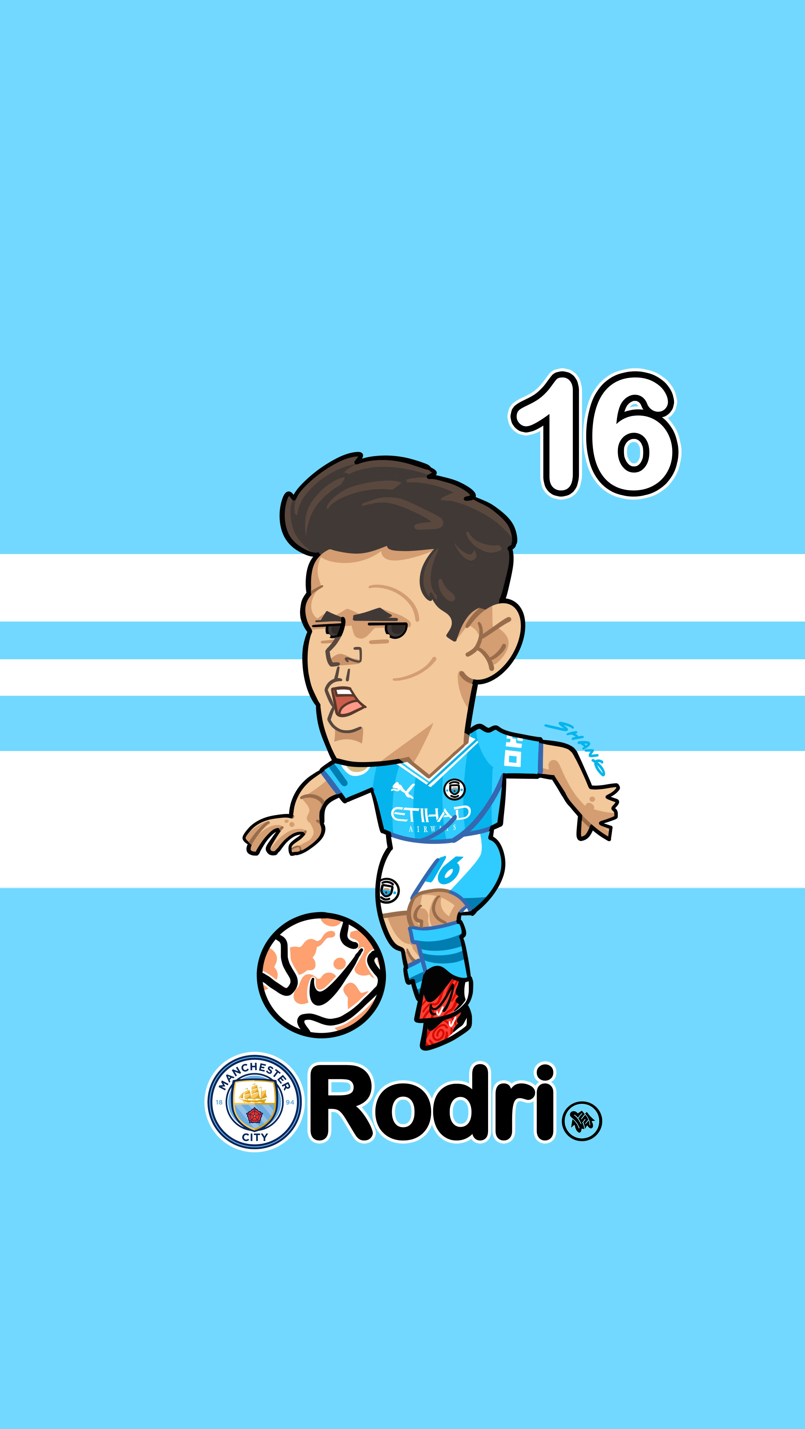 新创作了7个蓝月亮曼城的小人儿,壁纸头像可自行裁.