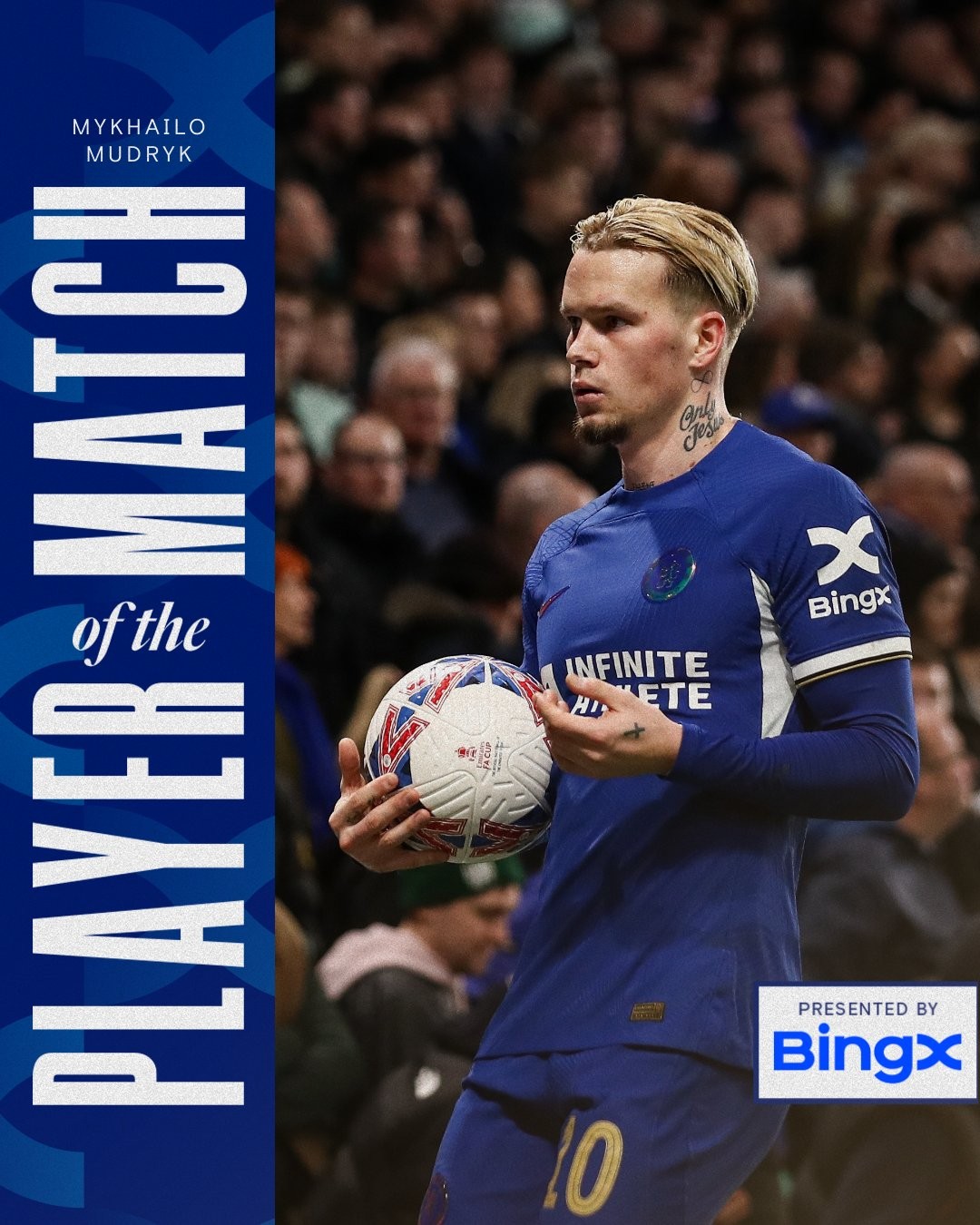 切尔西官方穆德里克当选与利兹联一役队内最佳球员