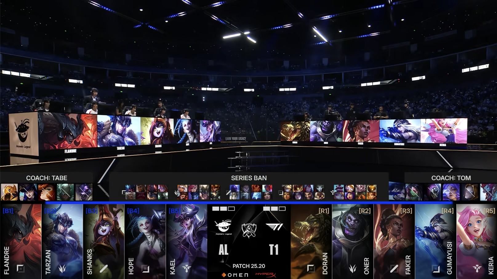 ALvsT1决胜局阵容：AL选择金克斯核心的保排阵容，T1锁下梅尔