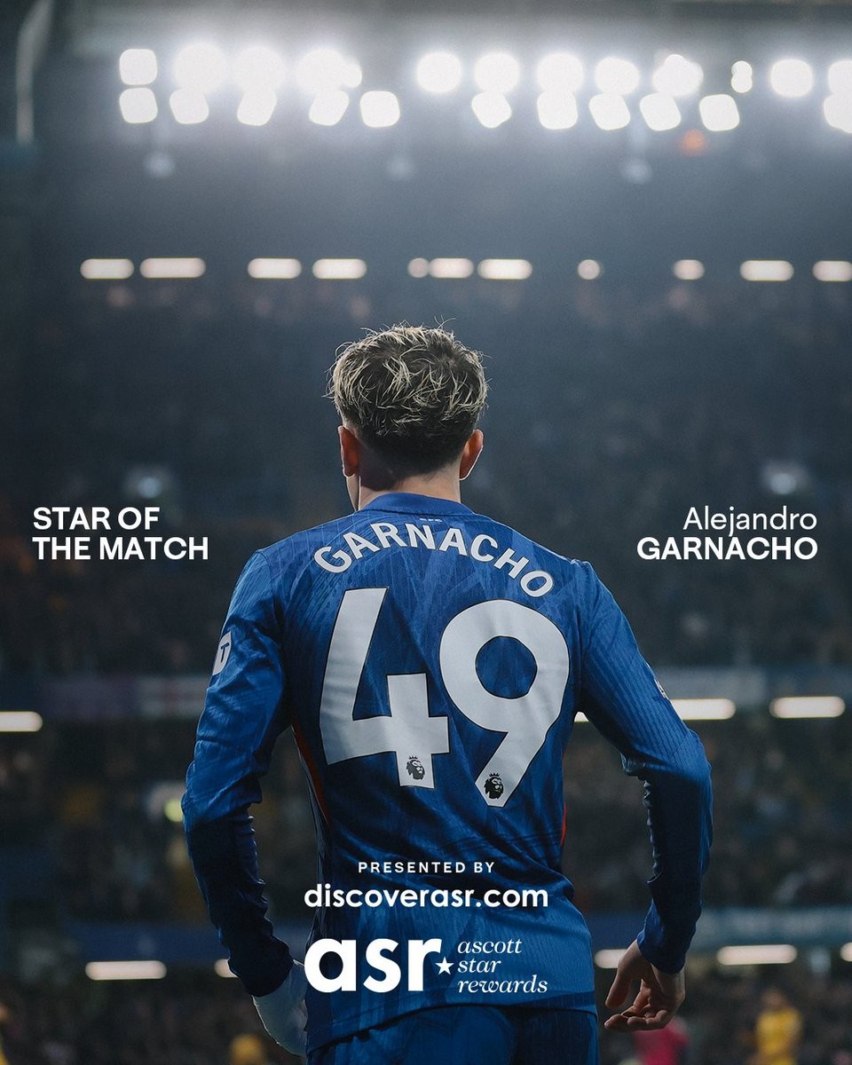 首次英超单场两次助攻，加纳乔当选与狼队一役切尔西队内最佳