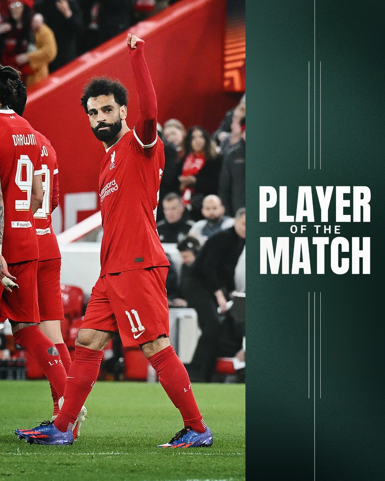 1球3助,利物浦官方:萨拉赫当选与布拉格斯巴达一役队内最佳